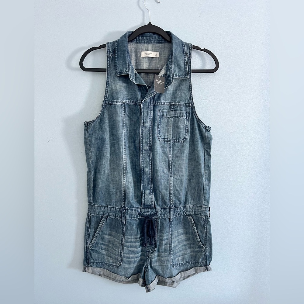 Abercrombie & Fitch Jean Romper, 100% Cotton